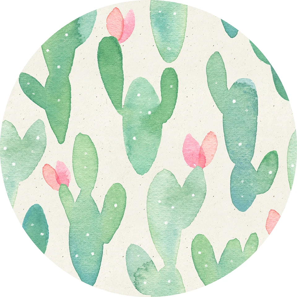 Круглый панельный фон винтажный кактус декор для детского дня рождения конфеты