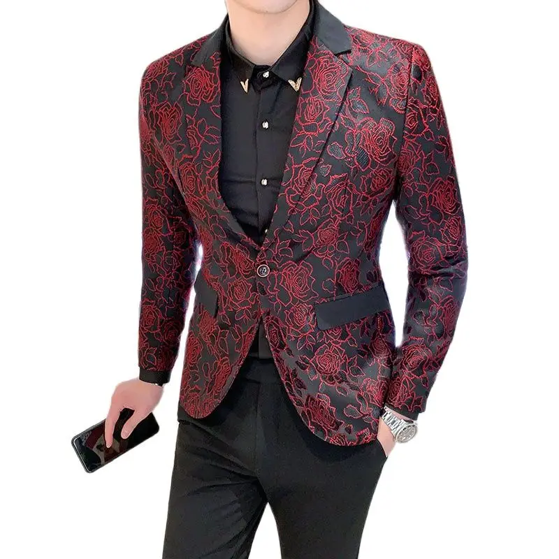 Модный костюм с принтом куртка мужское платье для свадебной вечеринки пальто