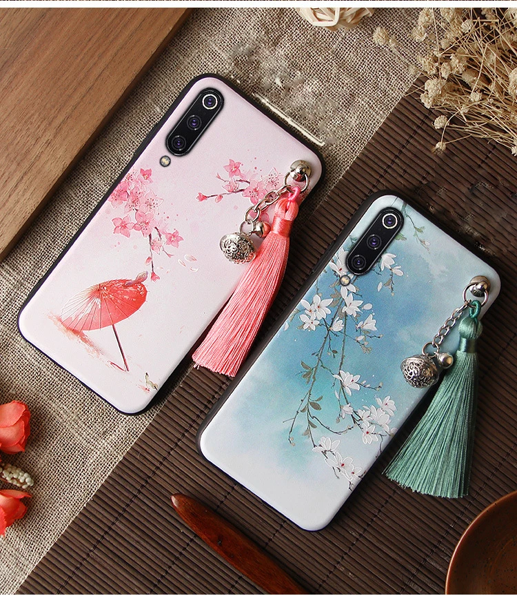 3D рельефный чехол для Xiaomi mi 9T Pro 9 SE CC9 CC9E A3 A2 8 Lite 6X Red mi K20 Pro Note 10, 7, 6, чехол с тиснением и изображением кисточкой Мягкий чехол Funda