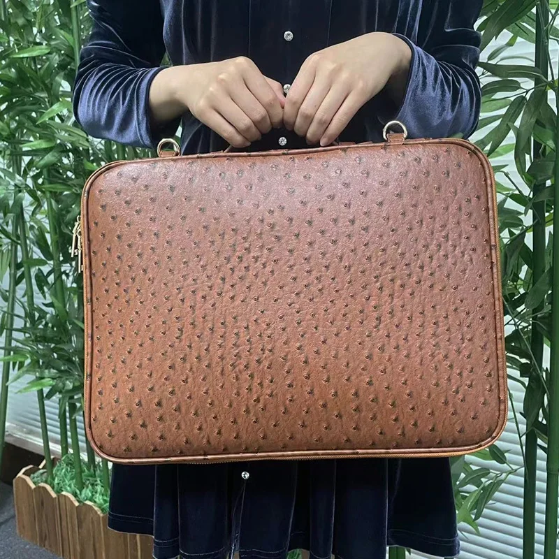 New Computer Bags For Women Luxury Crocodile Briefcase Business Travel Leather Men Laptop Bag For 15 inch