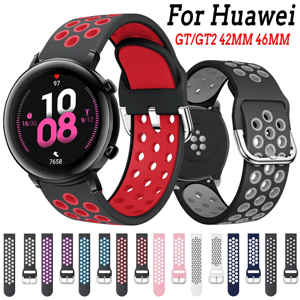 Ремешок силиконовый для Huawei Watch GT GT2 42 мм 46 спортивный браслет наручных часов Honor