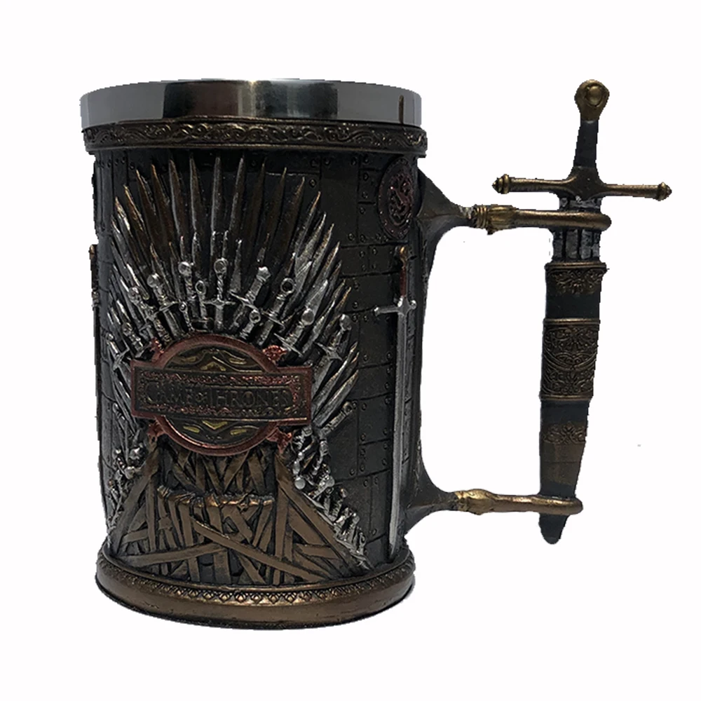 3D меч из нержавеющей стали смолы чашки семь царств средневековая пивная