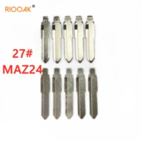 riooak 10pcslot 27 lishi maz24 metal blank uncut flip kdvvdi remote key blade for mazda m2 m3 m5 m6 m8 auto replacement parts