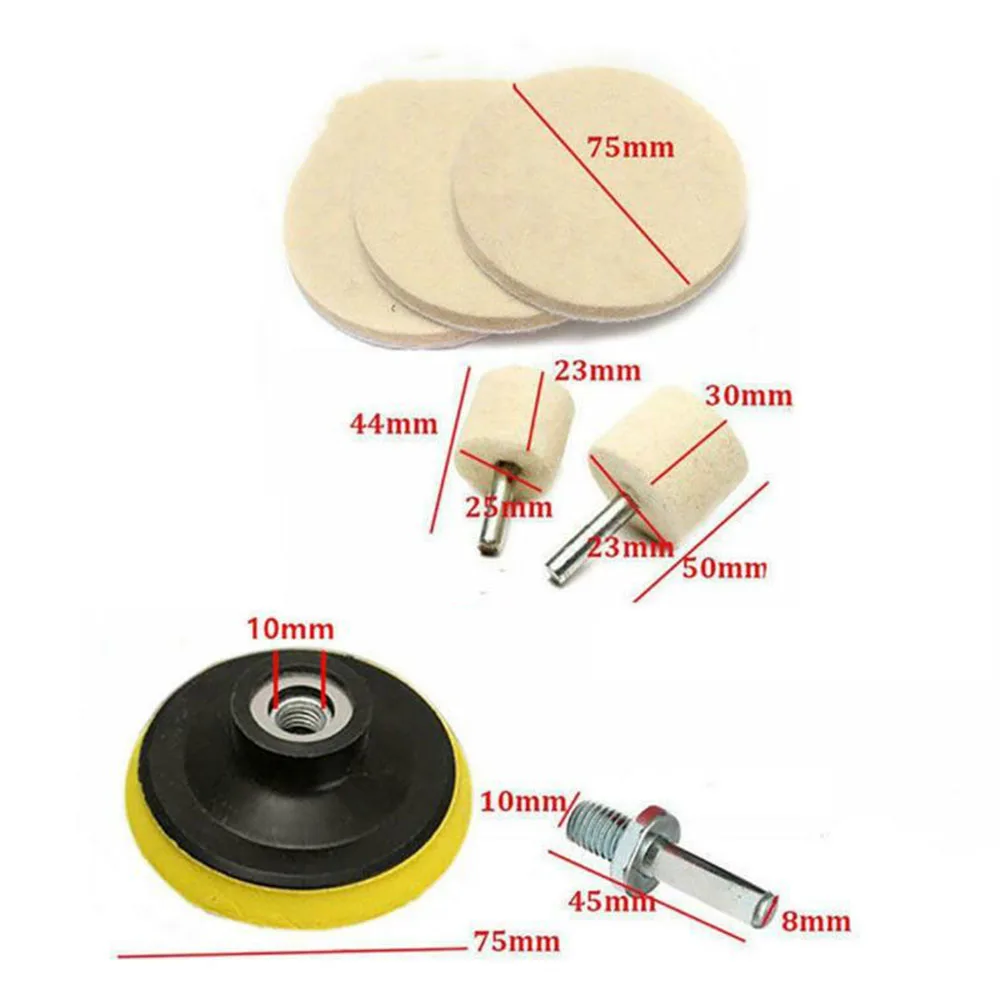 

75 * 6MM Polishing pad kit 75MM 7PCS Glass Kit Pad Polishing Scratch Set