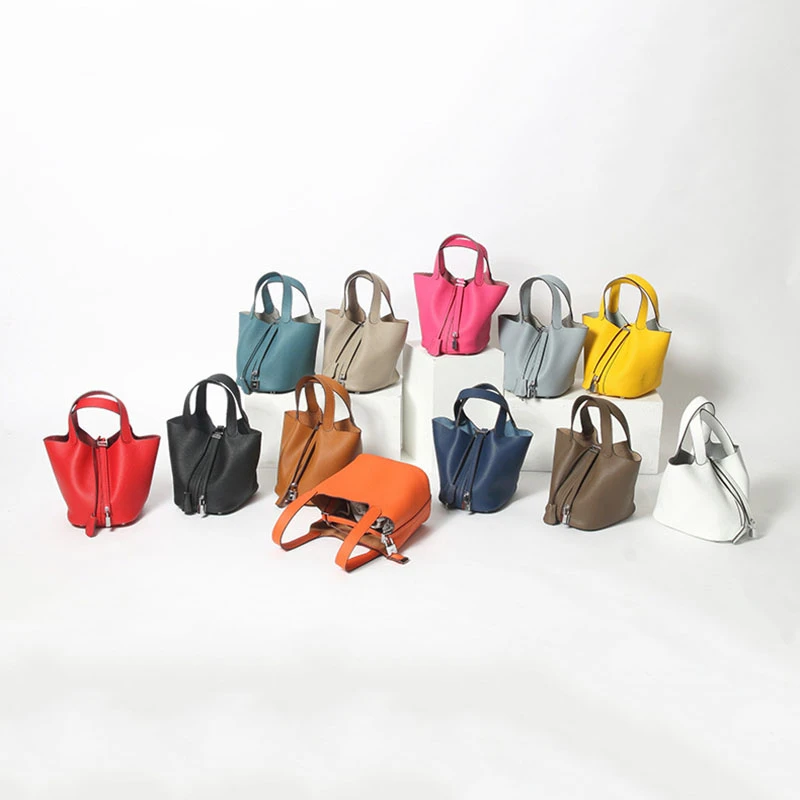 Unua amo Brand Women Handbags Fashion High Capacity Basket Bag Ladies Luxury Genuine Leather Bucket Totes Hand Bags