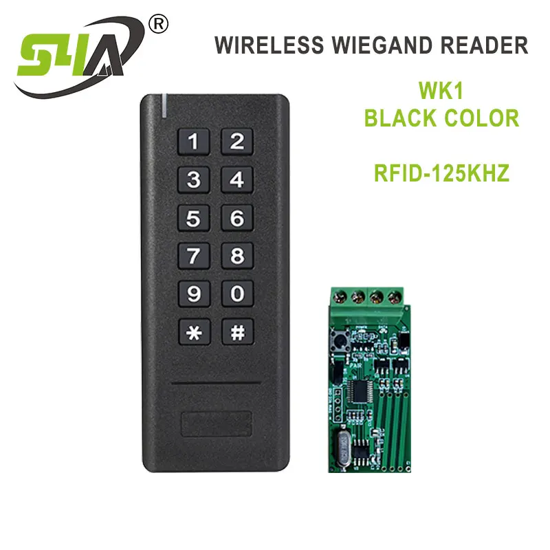 WK1 ID Black color 433 МГц прокатный код беспроводной Wiegand считыватель и приемник для платы управления доступом к сети - Цвет: WK1 ID Black color