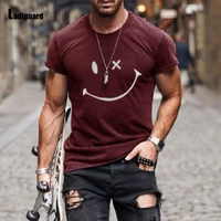 plus size 4xl men fashion top sexy man clothing 2021 new summer face expression print t shirt masculinas casual tees pullovers