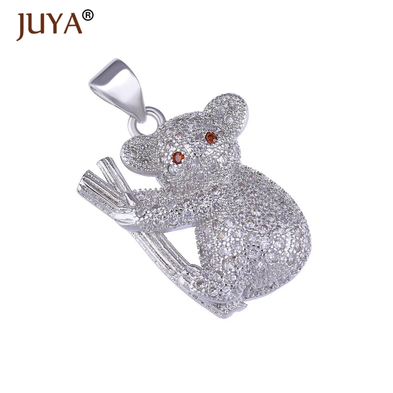 silver Juya Горячая Мода Подвески для изготовления ювелирных изделий милая Черепаха/медведь/Слон/лиса Животные Подвески модные подвески в виде сердечка с цветком - Окраска металла: silver