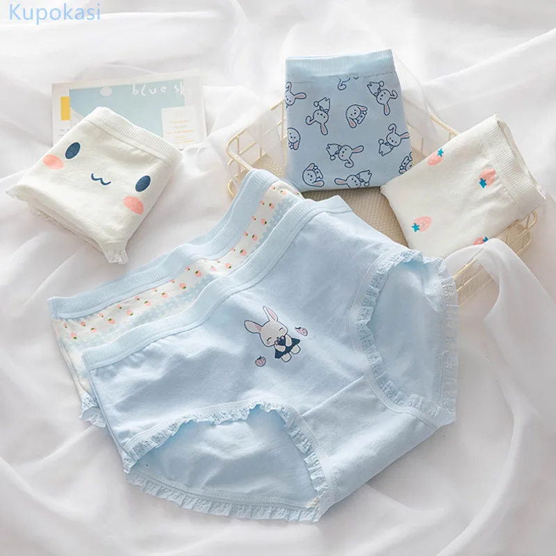 

1Pcs New Strawberry Rabbit Girls Underwear Women's Cotton Panties Soft Breathable Briefs Sexy Female Lingerie Underpants