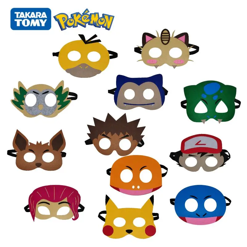 Фетровая полумаска покемона Пикачу персональная маска для глаз детское
