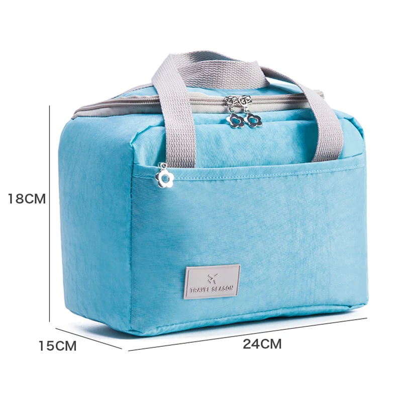 

New Simple Outdoor Keep Warm Storage Bag For Lunch Box Food Container Man Women Travel 24*15*18cm Lunch Bag With Aluminum Foil