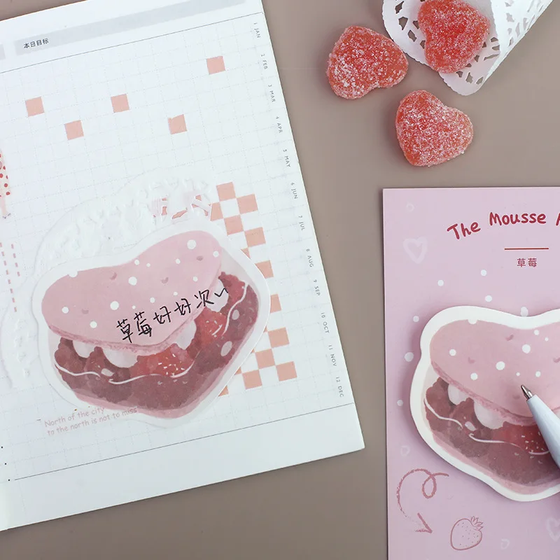 30 листов/упаковка Yummy десерт кофе Kawaii планировщик липкий блокнот закладка для заметок мини кавайный блокнот наклейки