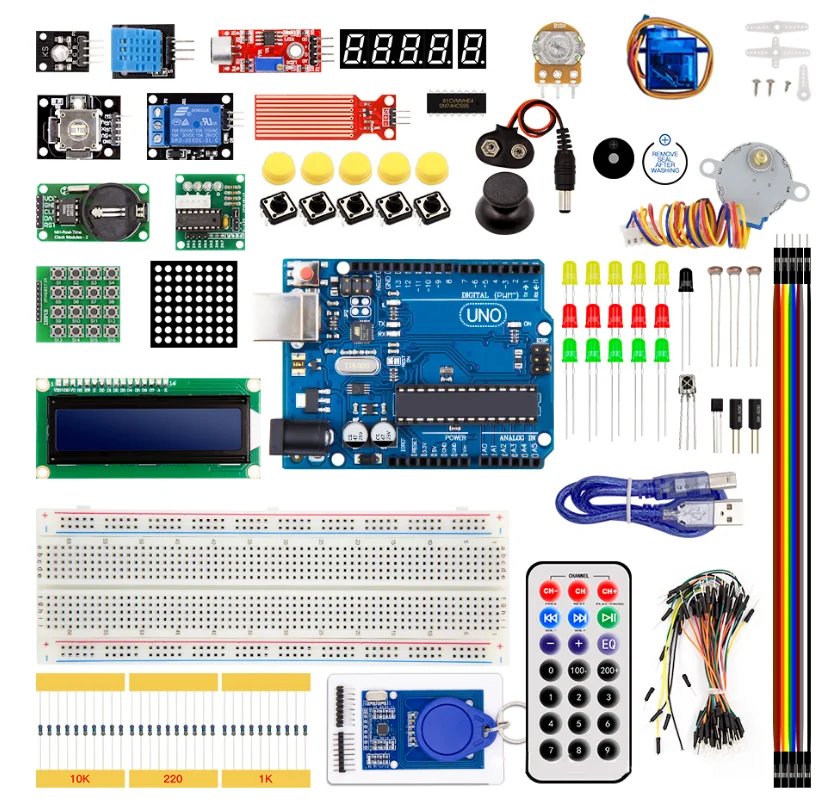 Стартовый комплект для arduino Uno R3 - макетная плата и держатель шаговый