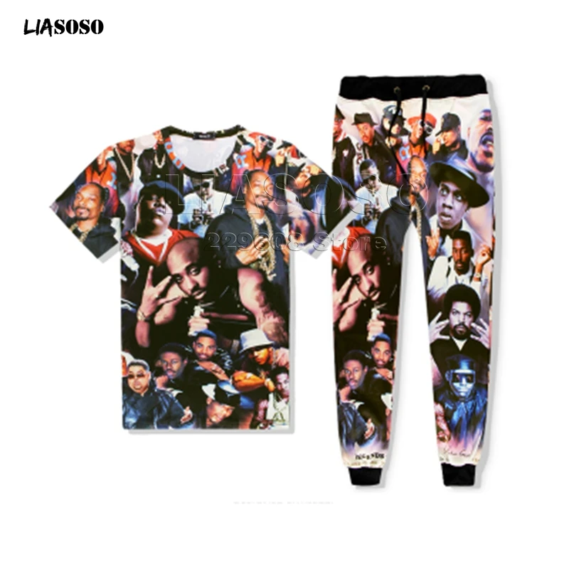 Мужской модный комплект одежды футболка + штаны 2 предмета спортивные костюмы