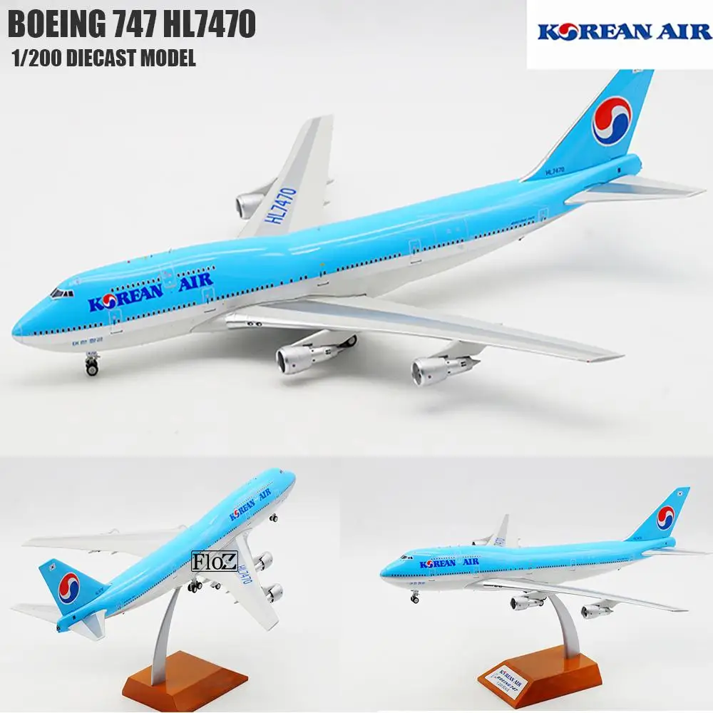 Корейский воздух BOEING 747 HL7470 1/200 литья под давлением модель самолета JFOX| |