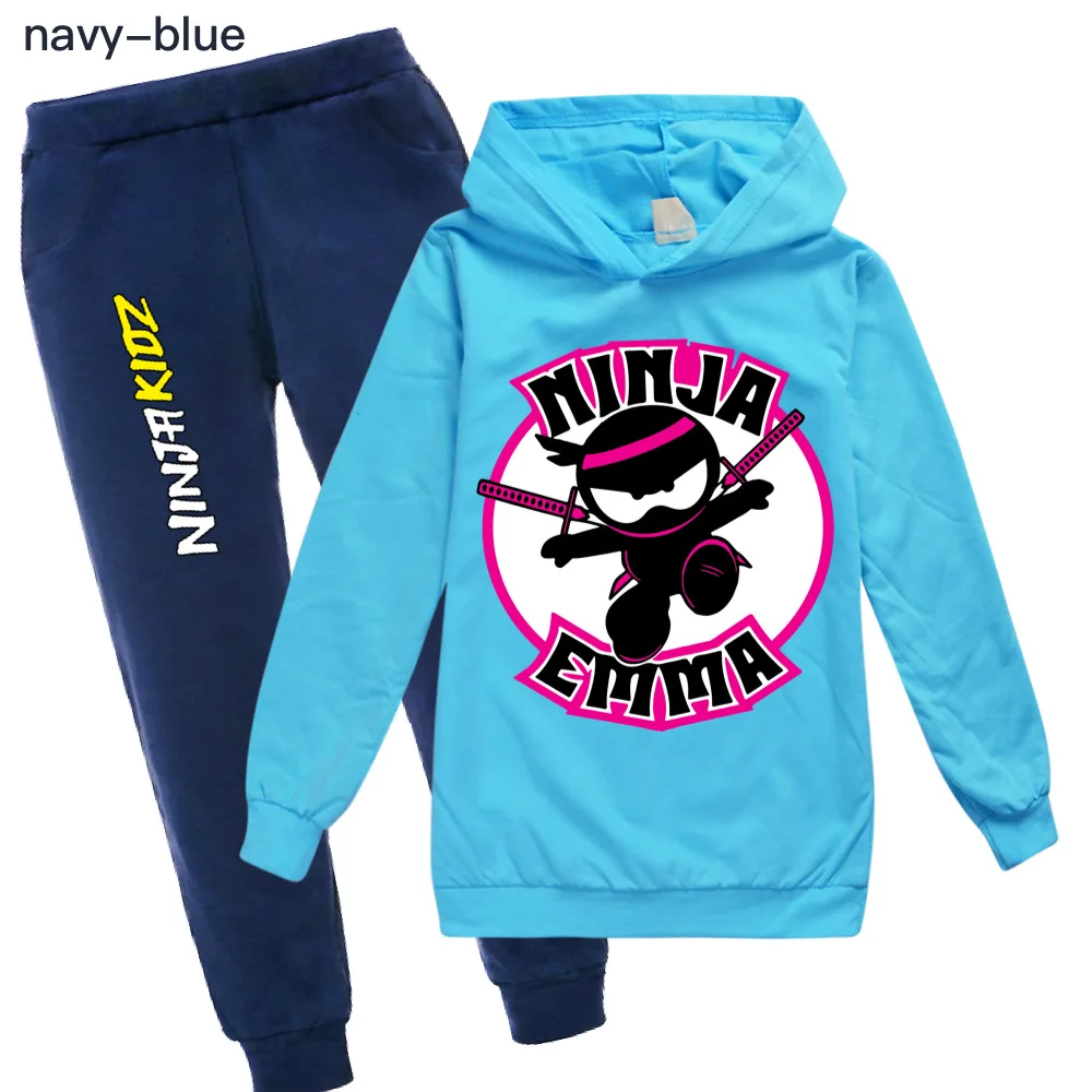 New Kids NINJA KIDZ Clothes Toddler Baby Girls Cartoon Outfits Autumn Suits 2-16Y Children Clothing Boys Hoodie Tops +Pants Set