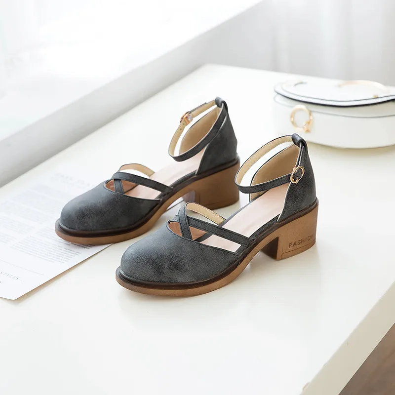 

Туфли-лодочки женские на квадратном каблуке, с пряжкой, Осенние, 2021