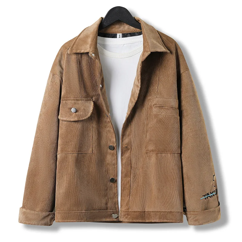 

Новинка 2022, Мужская Вельветовая куртка MRMT, мужская повседневная модная куртка в японском стиле с отложным воротником, рабочая одежда большо...