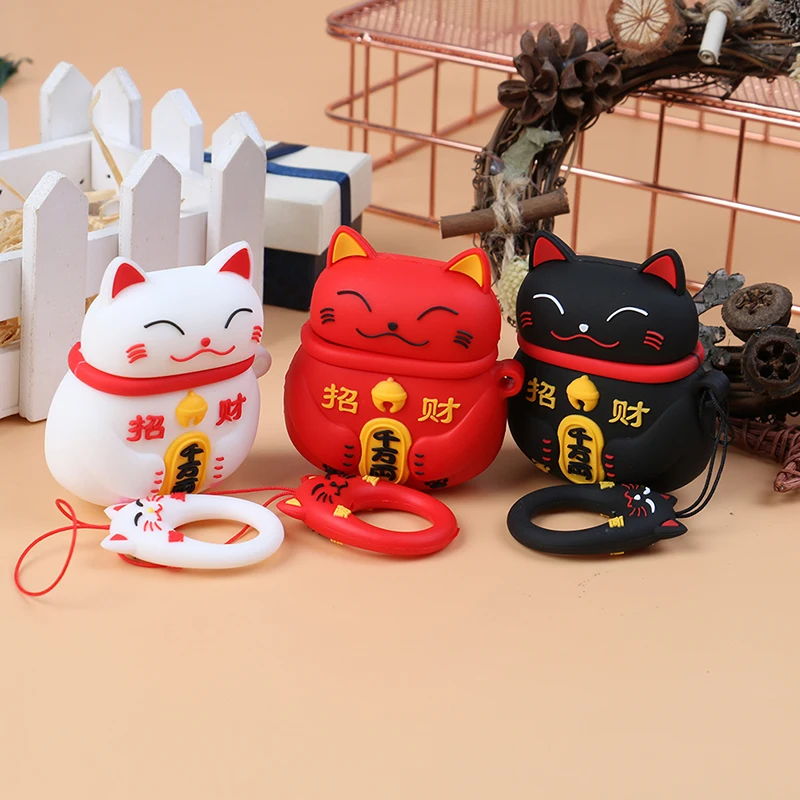 Милые японские стильные чехлы для наушников Lucky Cat Apple беспроводная