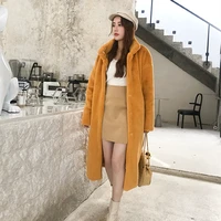 winter plus size women thicken long casual faux rabbit fur coat korean 6 color warm soft plush female outerwear casaco feminino