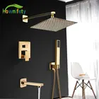 Роскошный золотой современный скрытый душевой набор смеситель для горячего и холодного душа сверхтонкая латунная насадка для душа 2-ходовой 3-ходовой кран для ванной