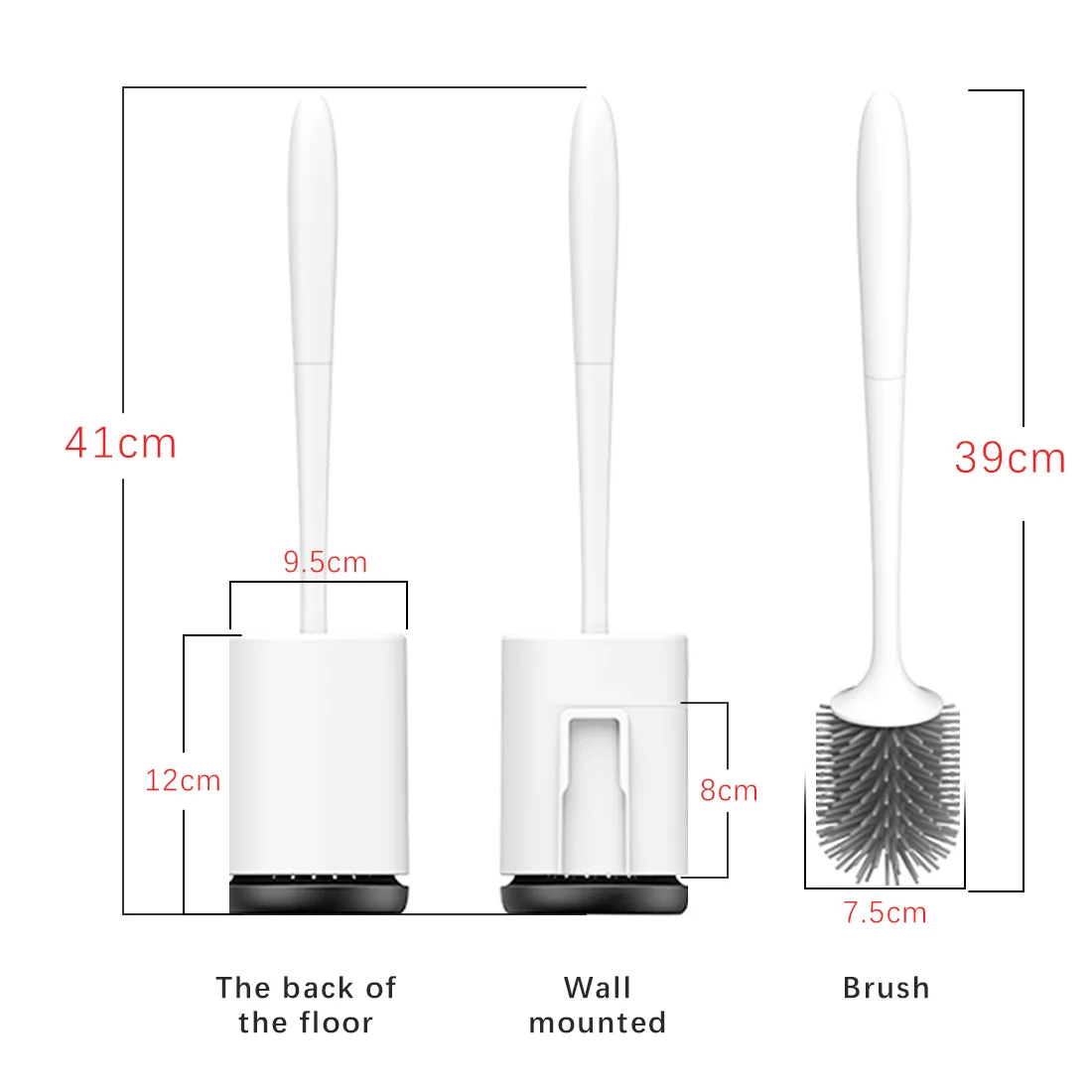 

Washroom Brush Rubber Soft Head with Holder Cleaning Brush For Toilet Wall Hanging Household Floor Cleaner Bathroom Accessories