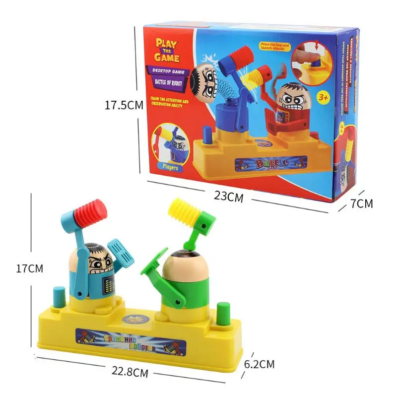 

Double Battle Board Interactive Table Game Hammer Robot Puzzle Toys For Kids Adults Pressure Reduction