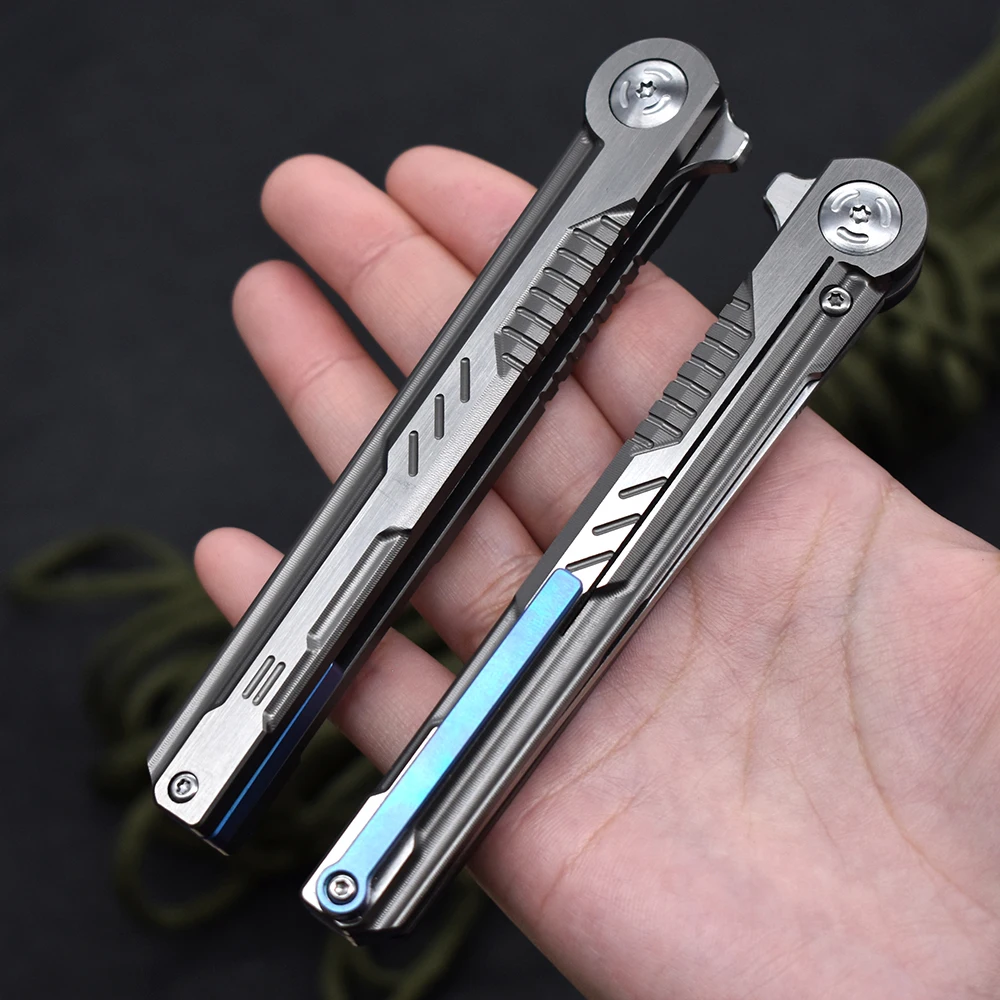 

M390 folding knife titanium alloy handle sharp outdoor knife life-saving knife camping hunting tactics self-defense EDC tool