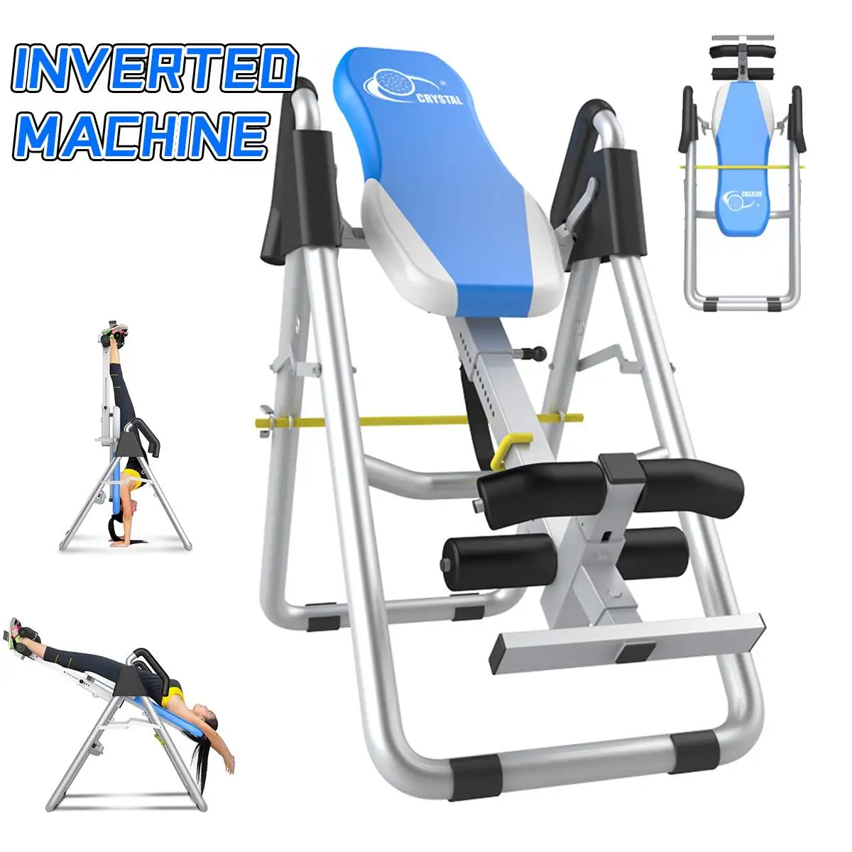 

Heavy Duty Gravity Inversion Table Foldable Back Neck Pain Exercise Therapy Bench Home Gym Body Sculpture Fitness Equipment Tool