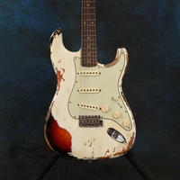 electric guitarrelics by hands rosewood fingerboard gitaar with relics handmade 6 stings guitarra