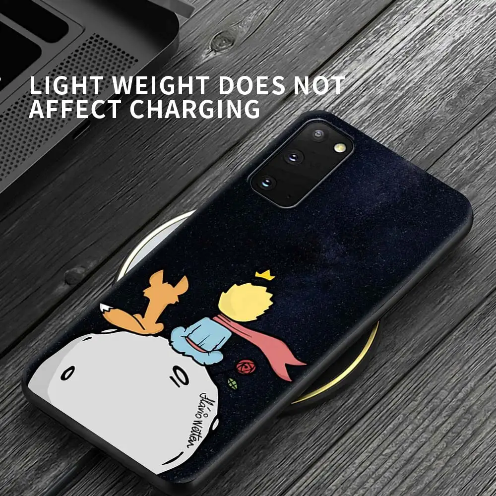 

Case For Samsung Galaxy S21 S20 FE S10 S8 S9 Plus Note 20 Ultra 9 8 10 Lite Black Shell Phone Fundas Cute Little Prince