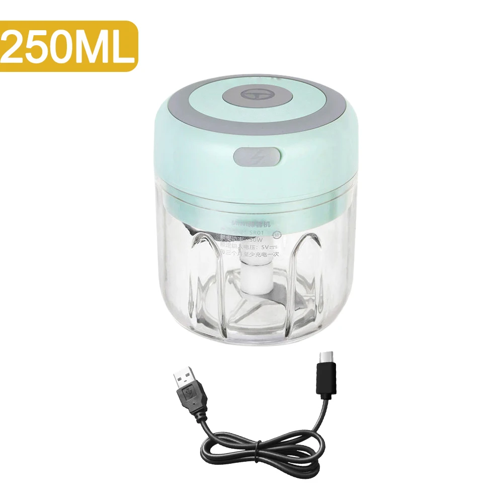 

100/250mL Mini Electric Garlic Chopper USB Charging Ginger Masher Machine Sturdy Durable Chili Vegetable Crusher Kitchen Tool
