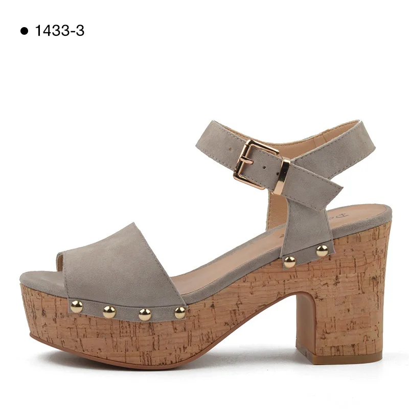 1433-3-Sand Donna-in/распродажа; сезон лето; Лидер продаж; женские босоножки на платформе и танкетке; босоножки на плоской подошве ручной работы из натуральной кожи на высоком каблуке; женская обувь; коллекция года - Цвет: 1433-3-Sand