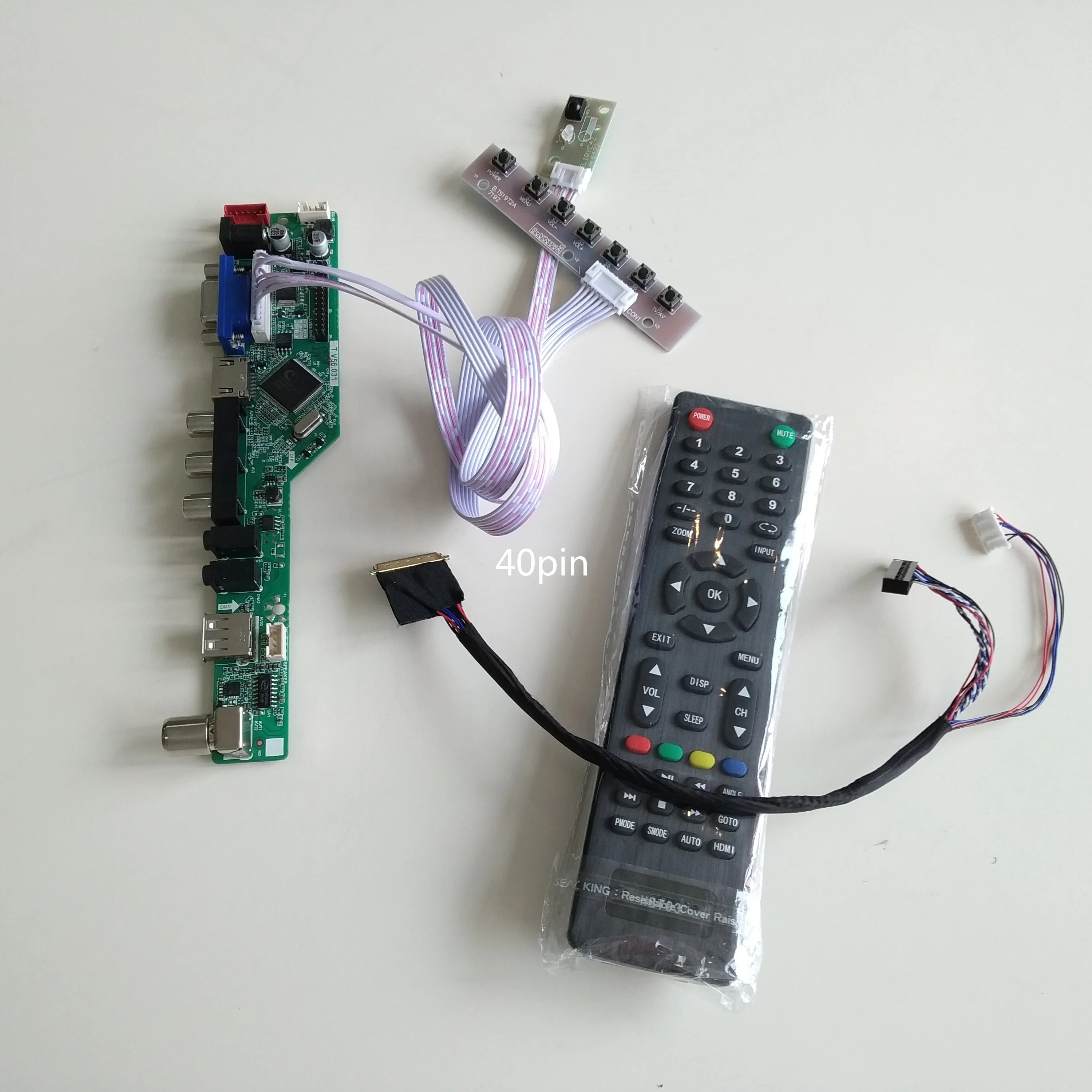 

TV LCD LED RF VGA AV USB HDMI-compatible controller kit Board DIY For LP156WH4-TLN2 15.6" 1366×768 Moniter Driver