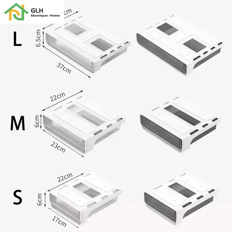 Скрытый ящик под столом пластиковый кухонный держатель для хранения настольный