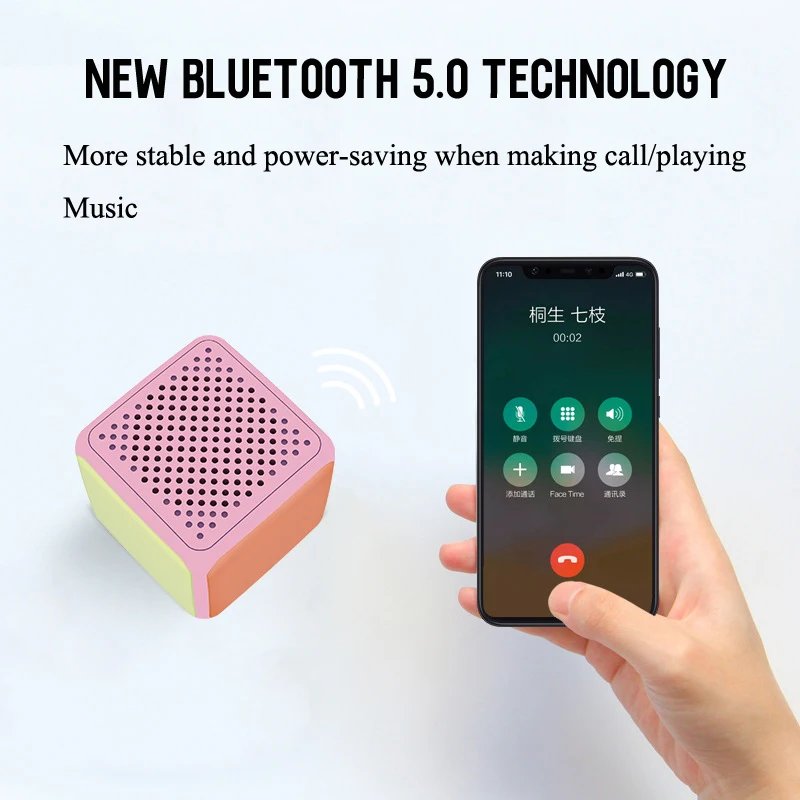 Миниатюрная Bluetooth-колонка небольшой кубический беспроводной динамик уличный