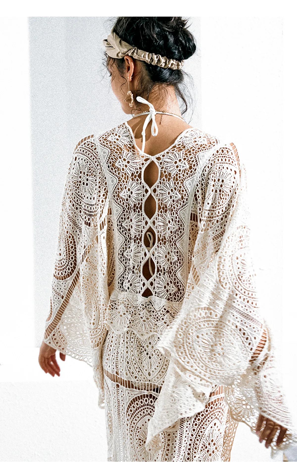 2020 сексуальное прозрачное открытое свободное летнее платье пляжный кафтан Белая