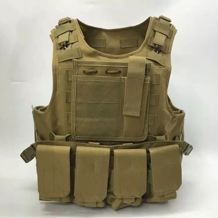 Tan Военный тактический жилет-амфибия для тела amour Battle Molle, боевой штурмовой жилет, защитный жилет для охоты, Камуфляжный цвет - Цвет: Tan