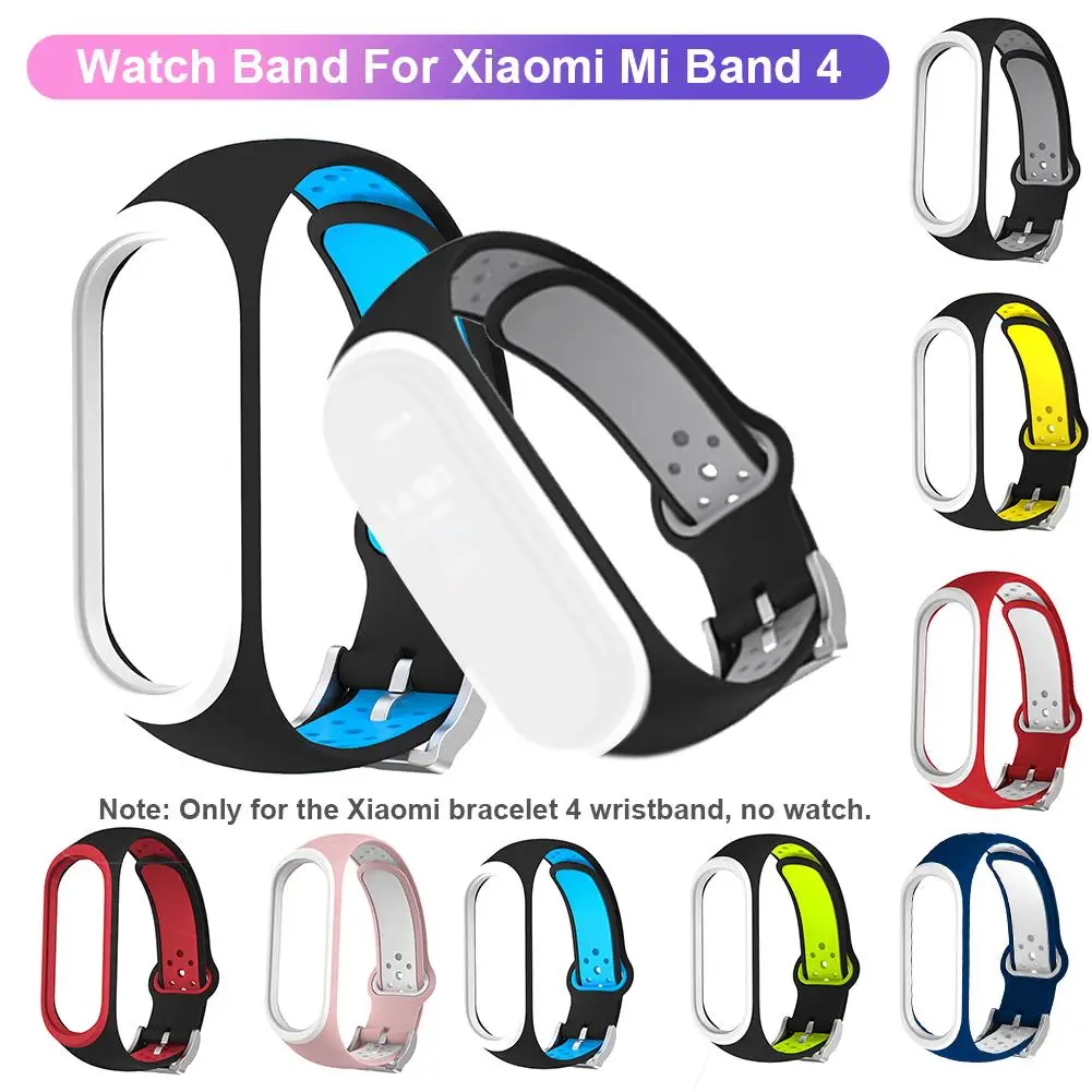 

For Xiaomi Mi Band 4 Sports Soft Silicone Band Two color Wristband Wrist Strap