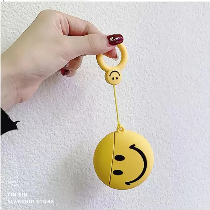 

Wireless Bluetooth Earphone Case For Apple Airpods 2 3D Cartoon Smile Silicone Headphone bag For Airpods 1/2 Earbuds soft Cover