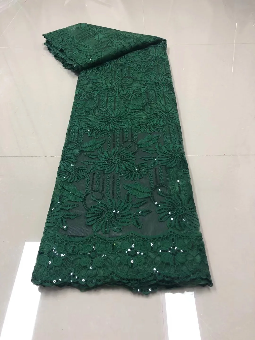 Оптовая продажа африканская Тюлевая кружевная ткань с блестками 2021 синяя