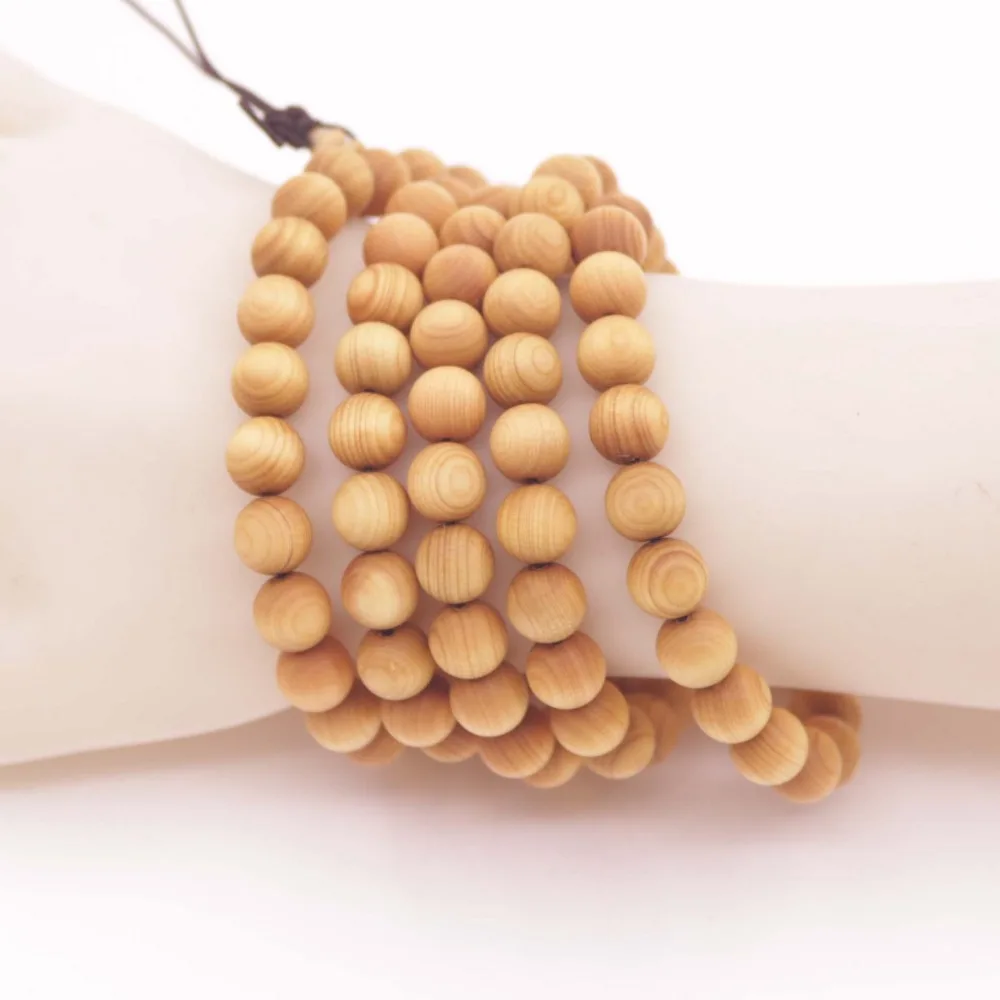 Круглый браслет из натурального дерева буддизма молитва 108 бусин 6 мм 8 10