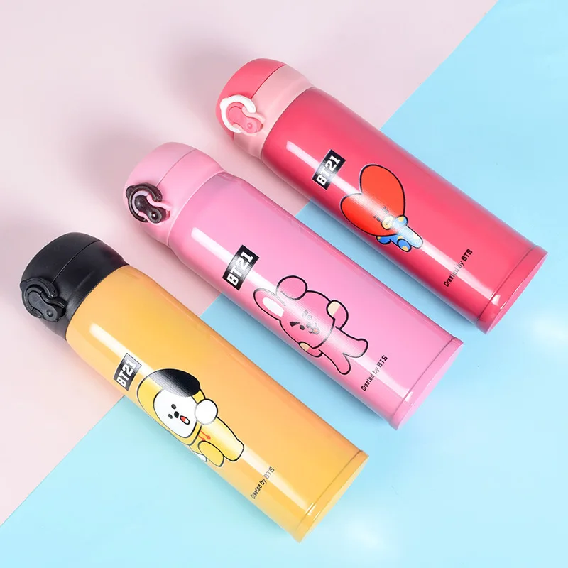 

3.KPOP Bangtan Boys Peripheral water cup thermos cup with the same style student cute stainless steel cup accompanying cup