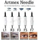 50 шт., микроблейдинг, иглы для тату, игла для тату, игла Artmex, L1 R3 F3 F5 F7 PMU, игла для татуажа V6 V8, Перманентная машина для макияжа