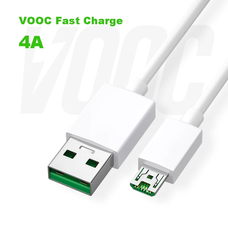 USB кабель 4A VOOC для быстрой зарядки OPPO R15 R17 R9 Plus N3 U3 A79 1 м 2 м|Кабели мобильных