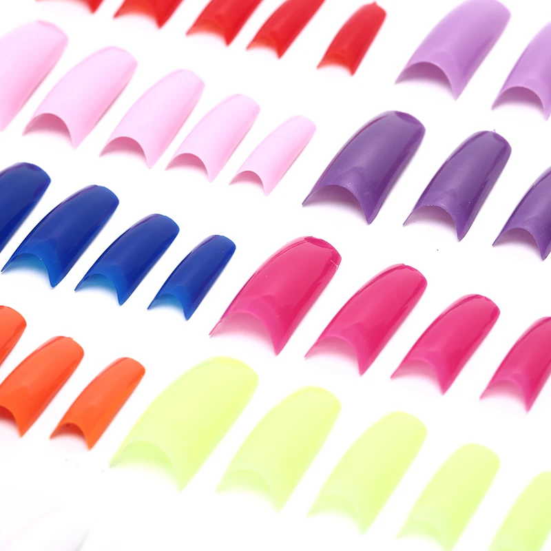 100Pcs/box DIY False Nails Acrylic French Full Cover Fake Nail Art Tips Decals Decoration Manicure Tools | Красота и здоровье