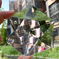 100mm star of david tantrism hexagram crystal chandelier glass prism pendant judaism suncatcher yahadut fengshui