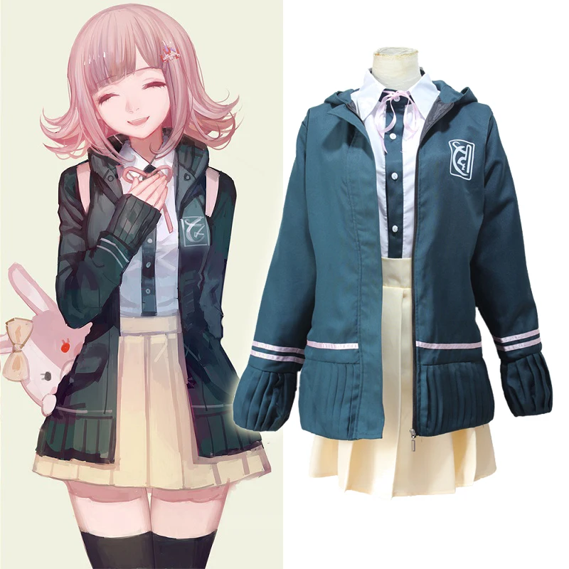 

Anime Super Danganronpa 2 Cosplay Chiaki Nanami Uniforms Skirt costume for woman