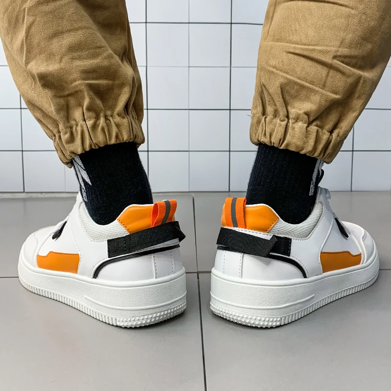 

CYYTL Men's Board Shoes Outdoor Leisure Sports Students Sneakers Running Skateboard Leather Boys Loafers White Calzado Hombre