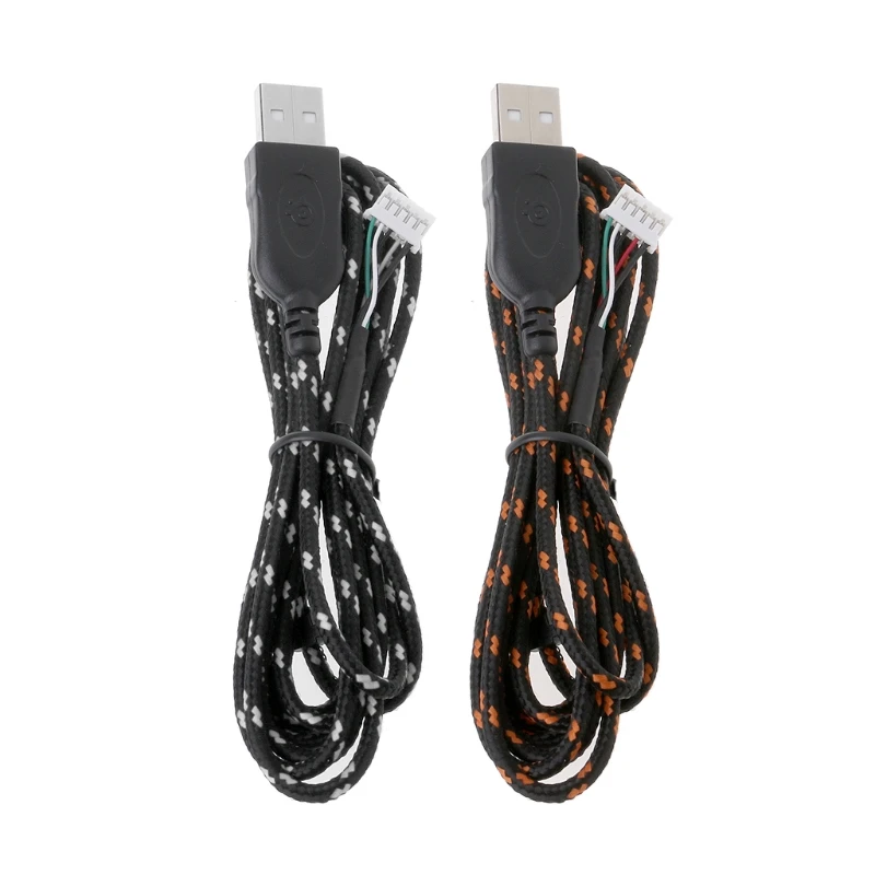 ПВХ нейлоновый USB-кабель для мыши сменный провод оранжевый белый Steelseries KANA